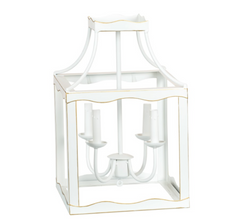 White and Gold Tole Lantern