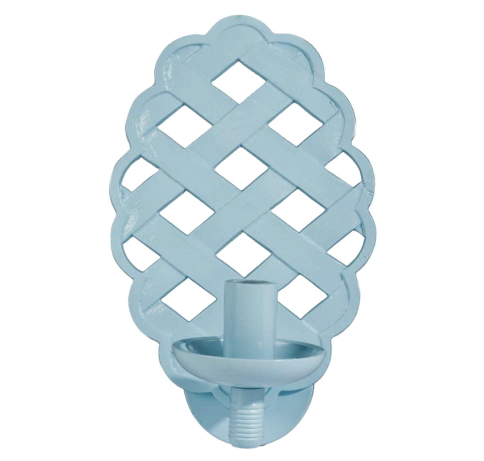 Cornflower Blue Lattice Sconce