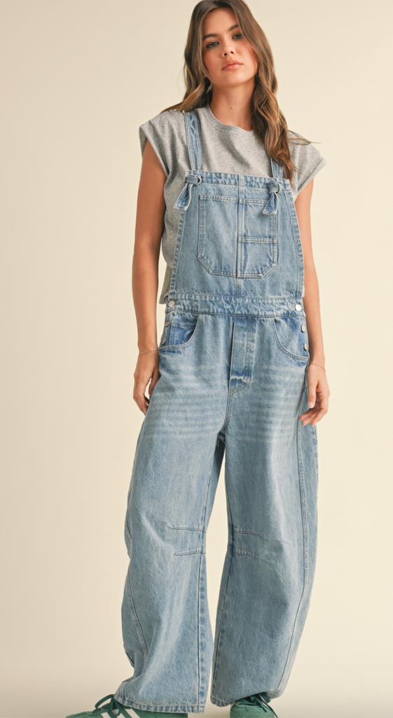 Barrel Denim Overalls