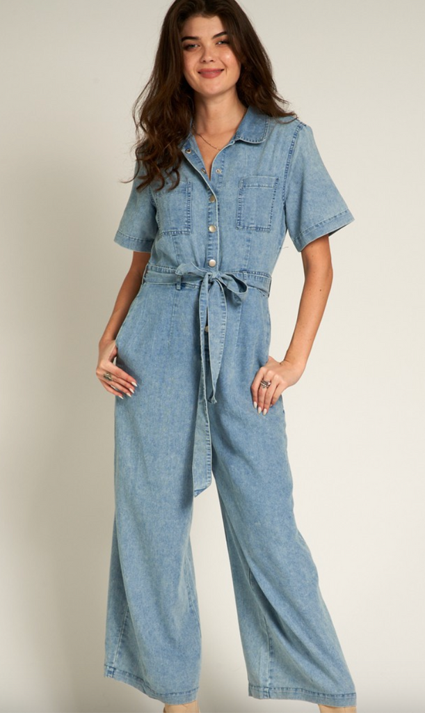 Denim Tencel Jumpsuit