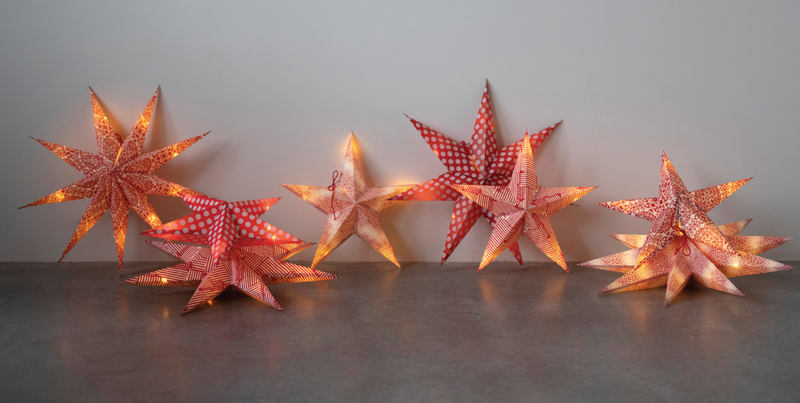 Printed Paper Star Ornaments