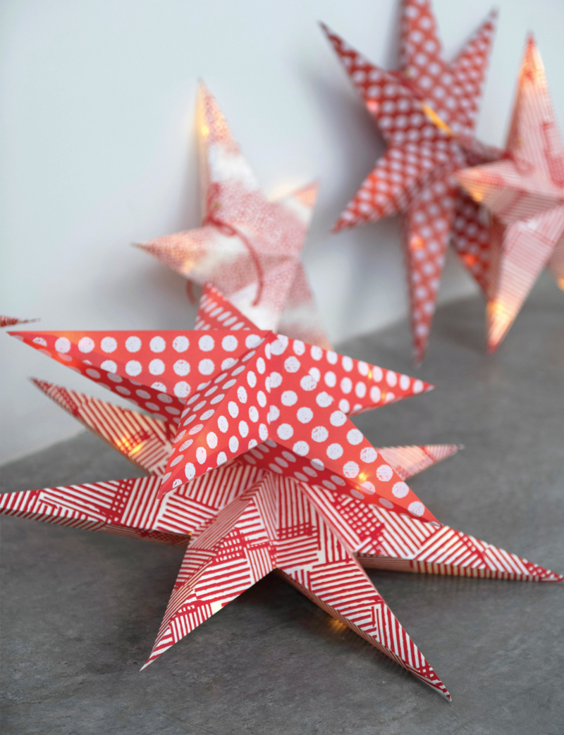 Printed Paper Star Ornaments