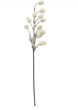 Glittered White Pinecone Spray