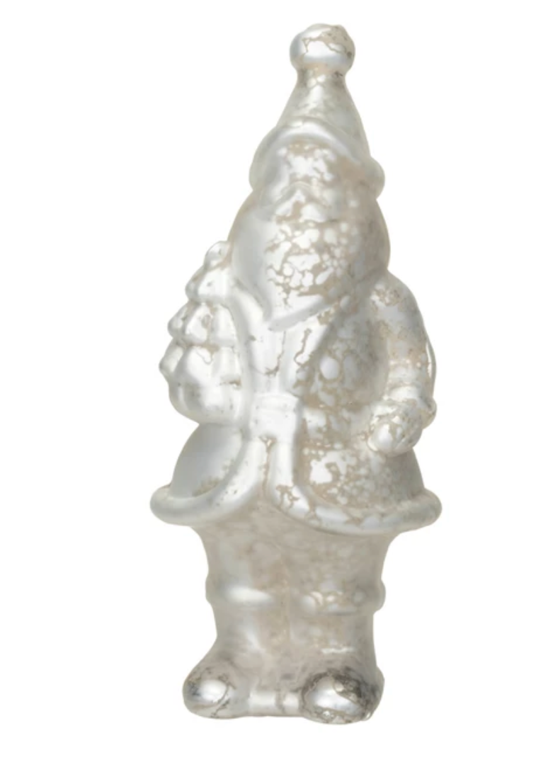 White Mercury Glass Santa