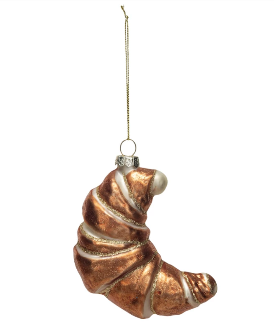 Glass Croissant Ornament