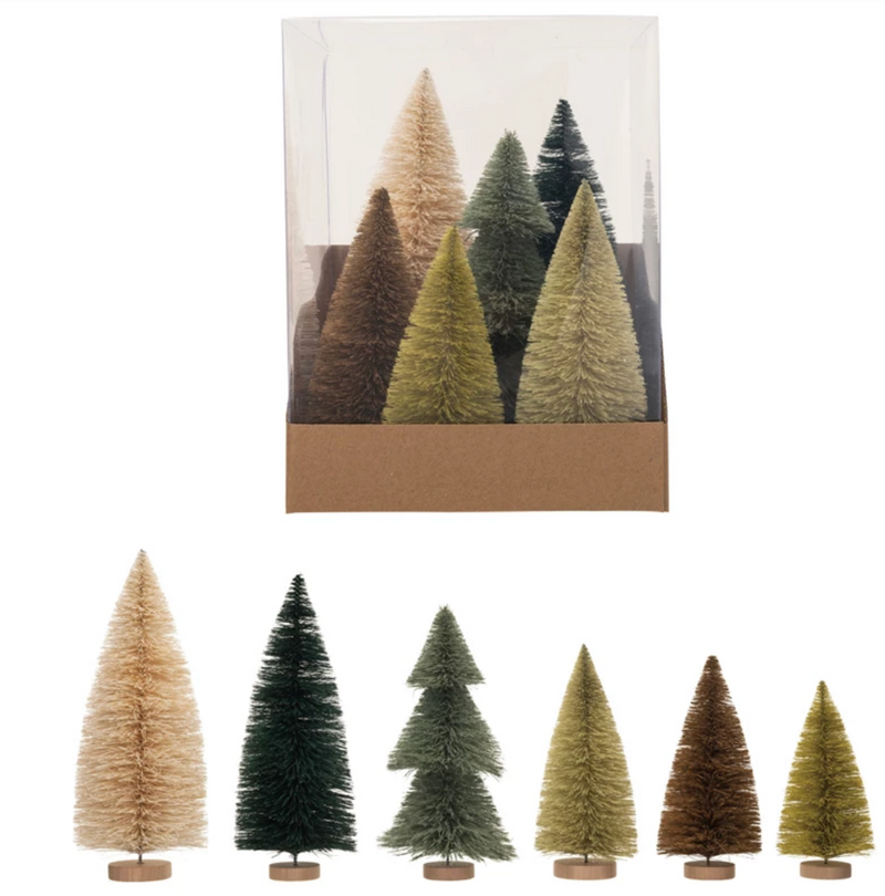 Sisal Bottle Brushed Trees