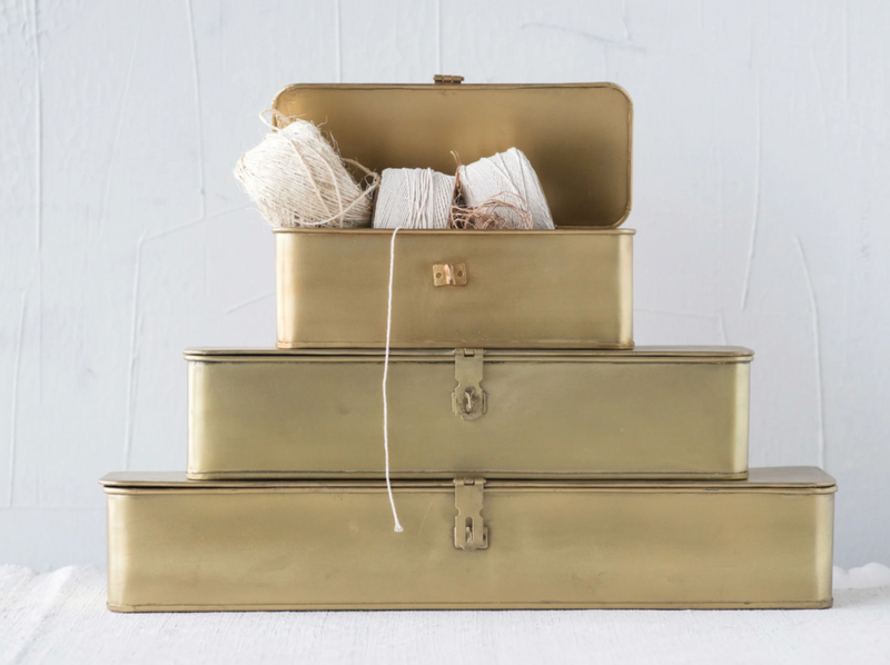 Brass Rectangle Metal Boxes