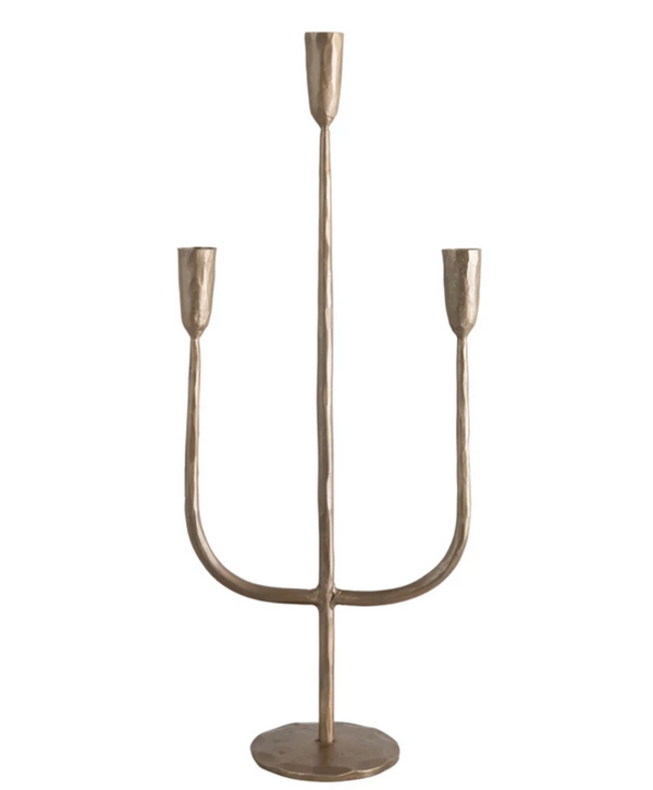 Hand-Forged Metal Candelabra with Antique Finish