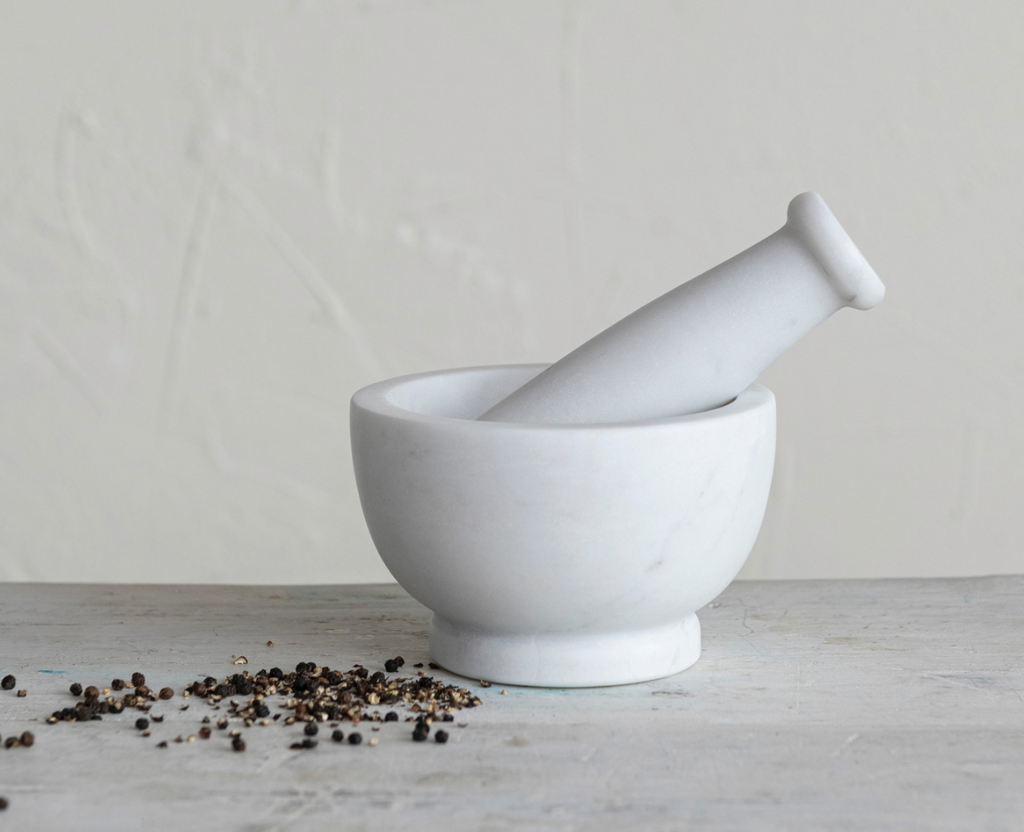 Marble Mortar and Pestle