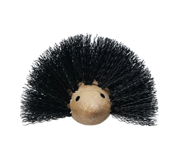 Wood and Plastic Hedgehog Shaped Brush