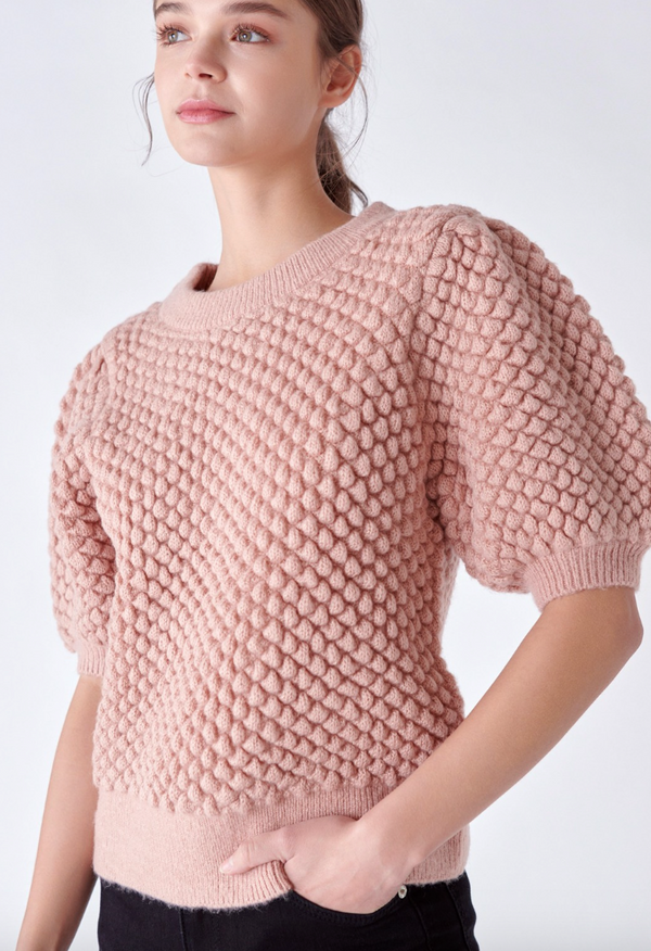 Textured Puff Sweater