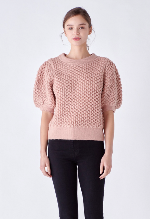 Textured Puff Sweater