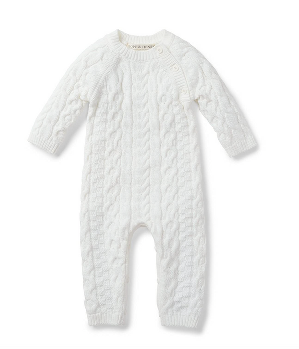 Organic Cable Knit Sweater Romper