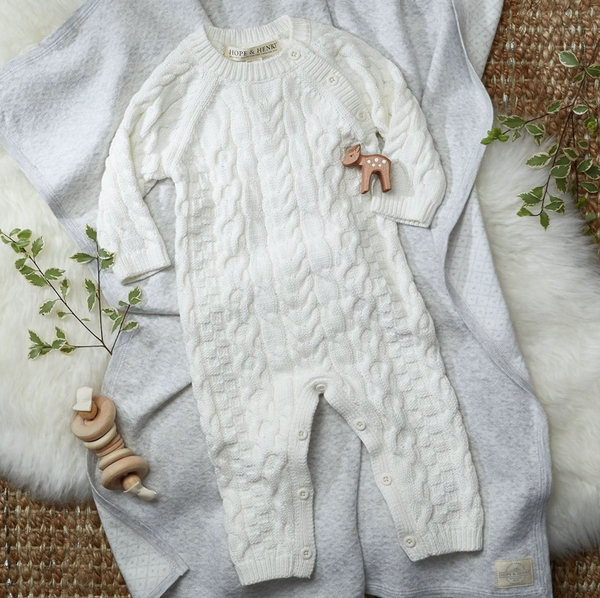 Organic Cable Knit Sweater Romper