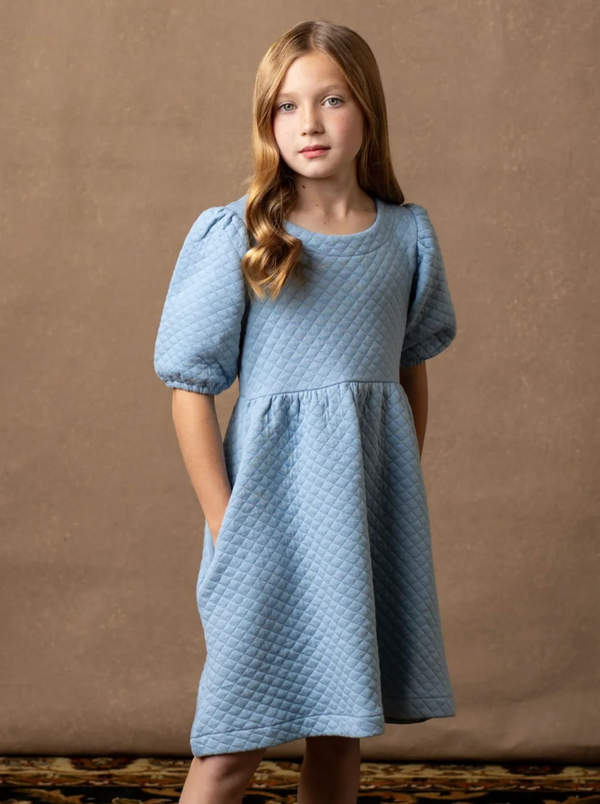 Quilted Puff Sleeve Dress