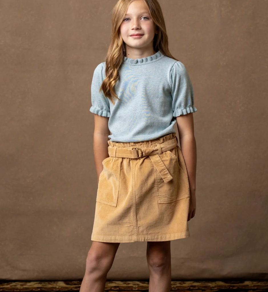 Corduroy Cinch Waist Skirt