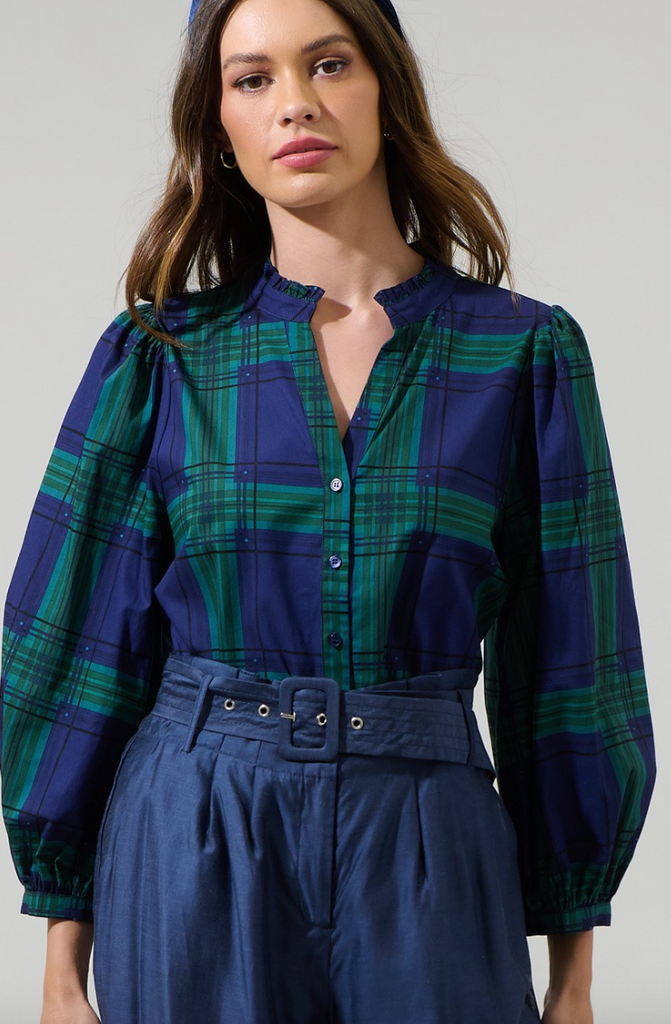 Plaid Button Up Top