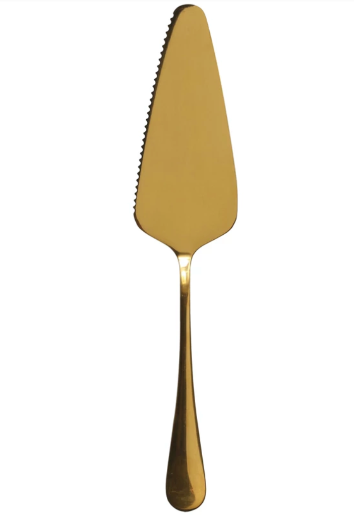 Stainless Steel Cake Server with Gold Electroplating