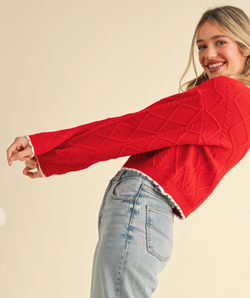 Cable Knit Cropped Sweater