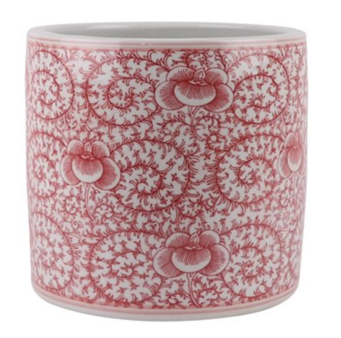 Red Chinoiserie Crock