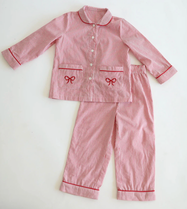 Joyeux Noel Pajama Set with Bow