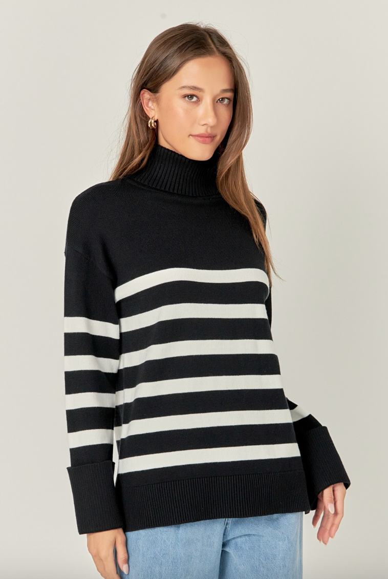 Turtleneck Striped Sweater