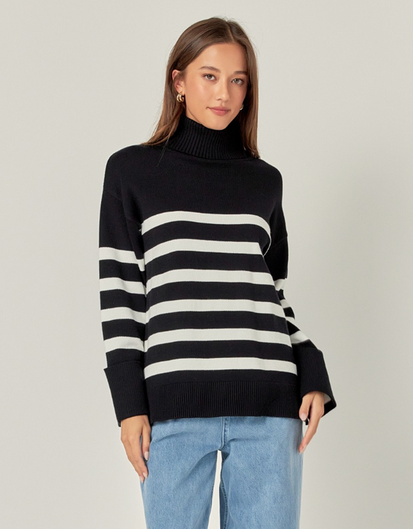 Turtleneck Striped Sweater