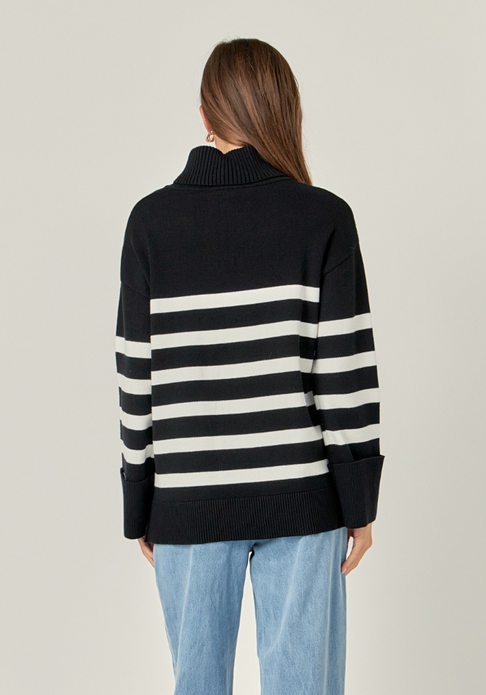 Turtleneck Striped Sweater