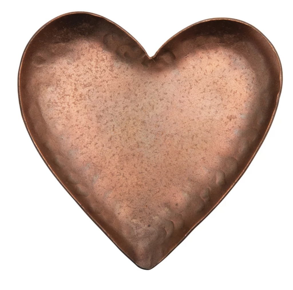 Pounded Copper Heart Dish