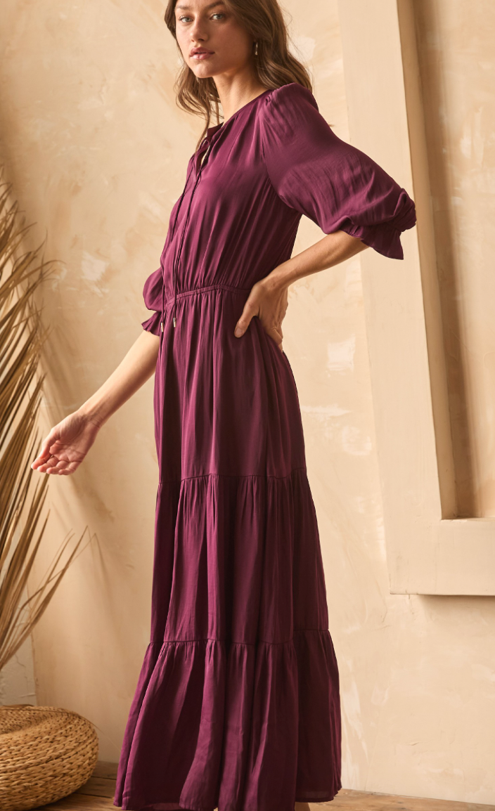 Long Sleeve Ruffle Tiered Maxi Dress