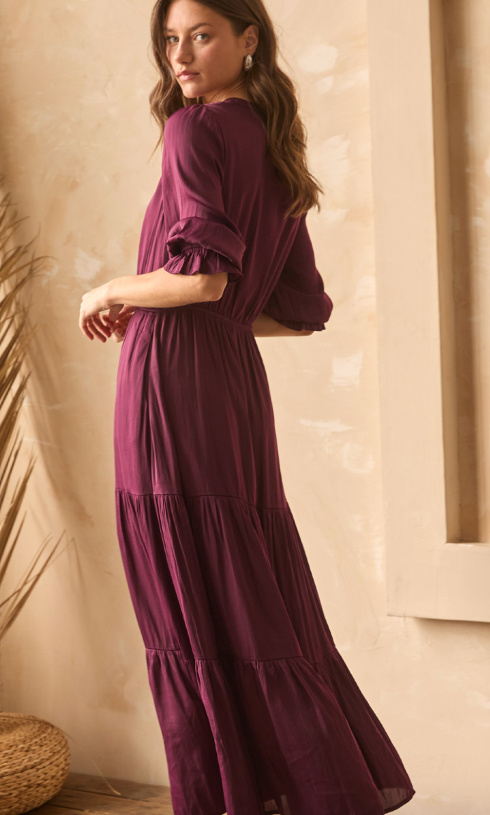 Long Sleeve Ruffle Tiered Maxi Dress