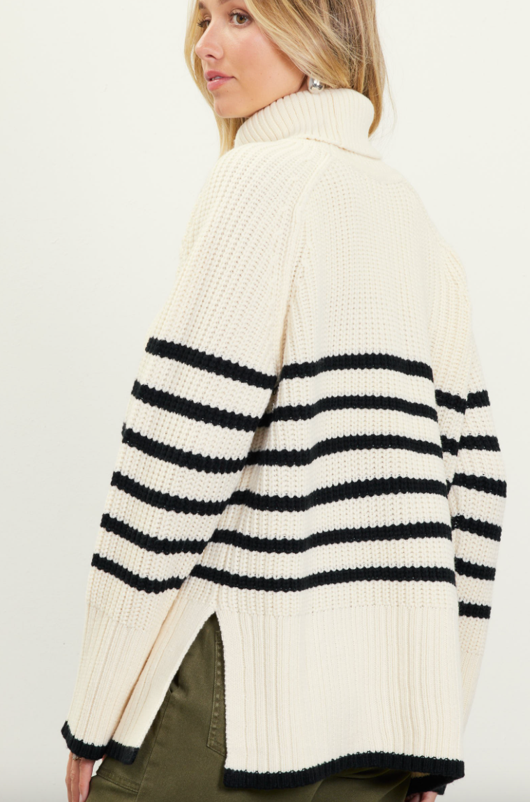 Striped Turtleneck Sweater