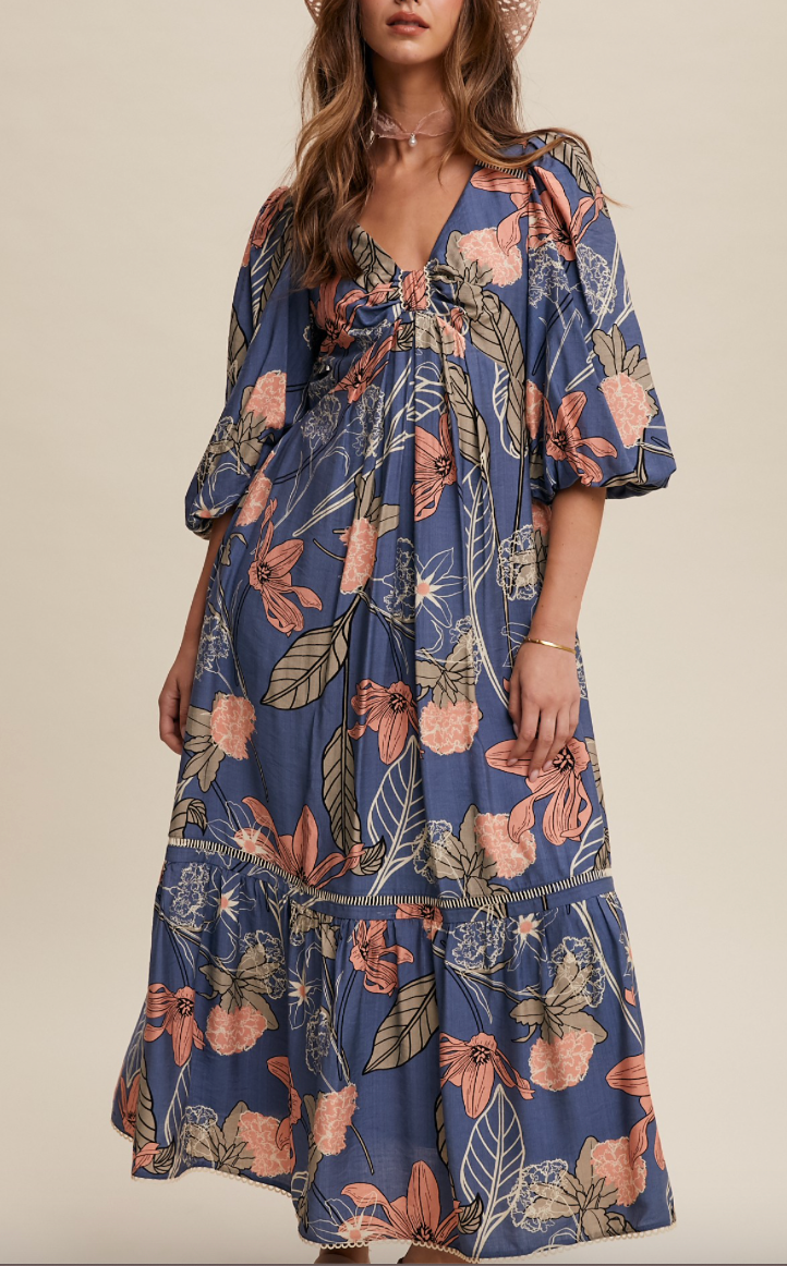 Floral Knot Maxi Dress