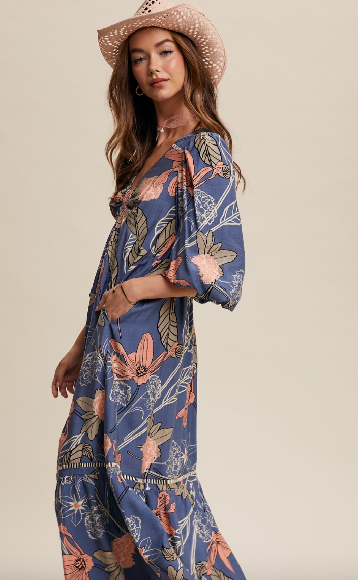 Floral Knot Maxi Dress