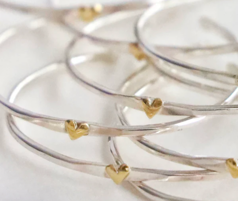 Heart of Silver and Gold Cuff