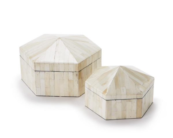 Hexagonal Bone Covered Box