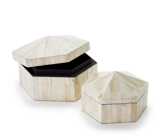 Hexagonal Bone Covered Box