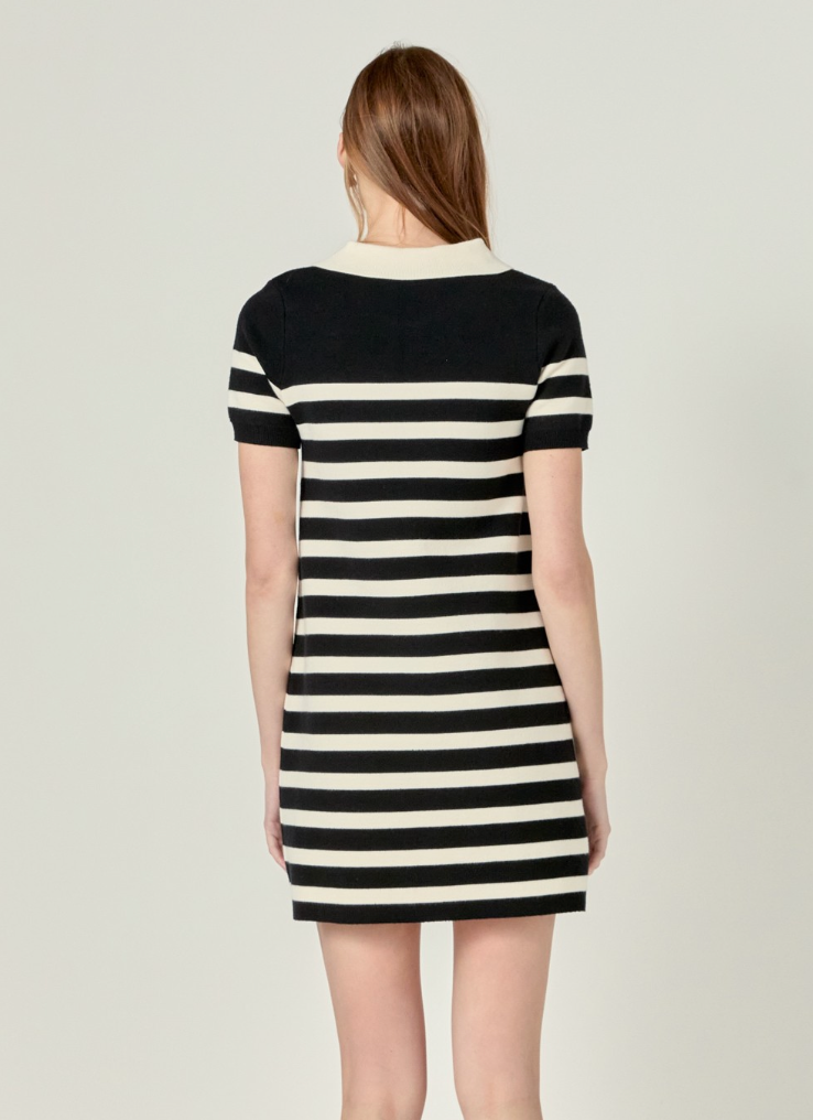 Anna Stripe Mini Sweater Dress