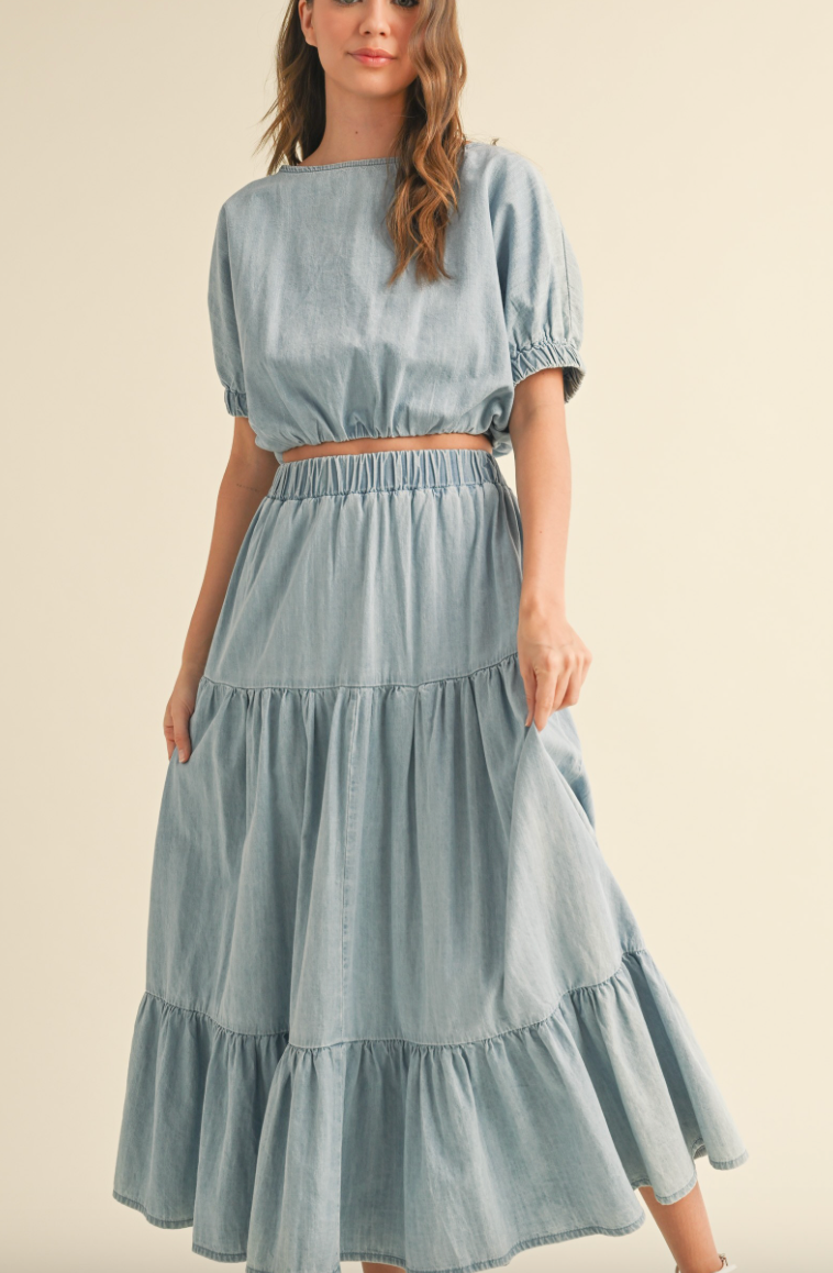 Denim Shirt and Skirt