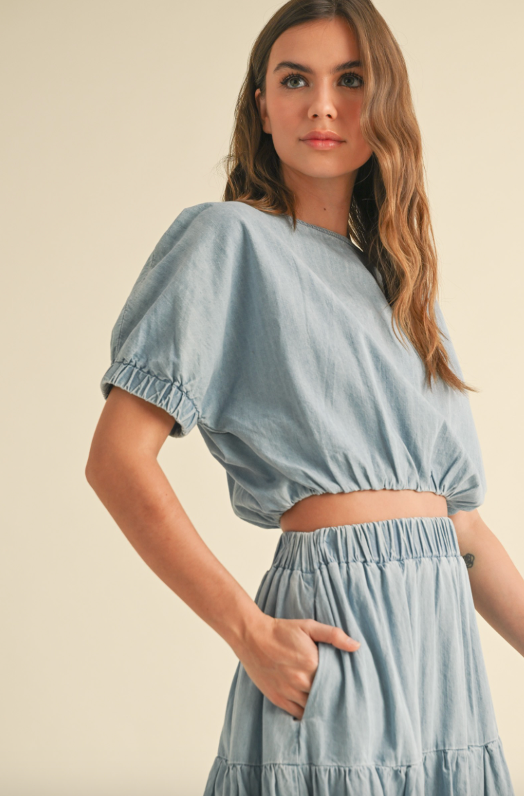 Denim Shirt and Skirt