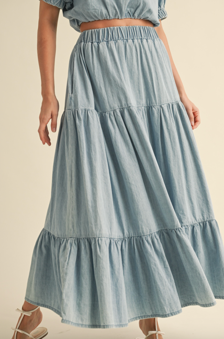 Denim Shirt and Skirt