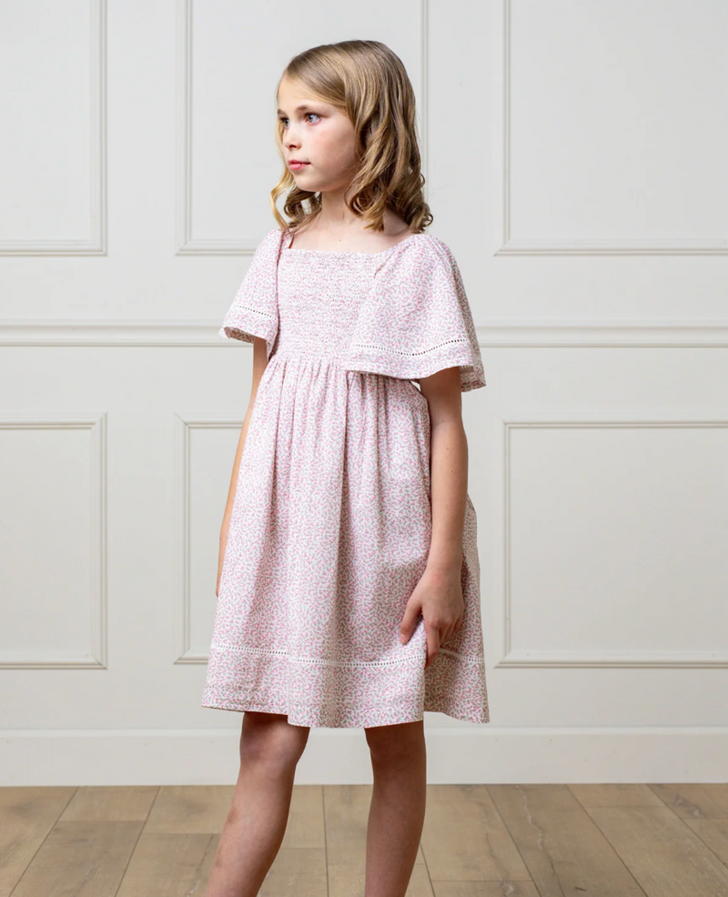 Smocked Bell Sleeve Dress