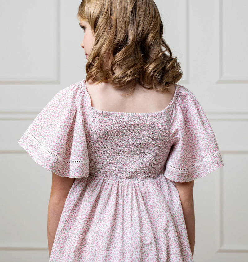 Smocked Bell Sleeve Dress