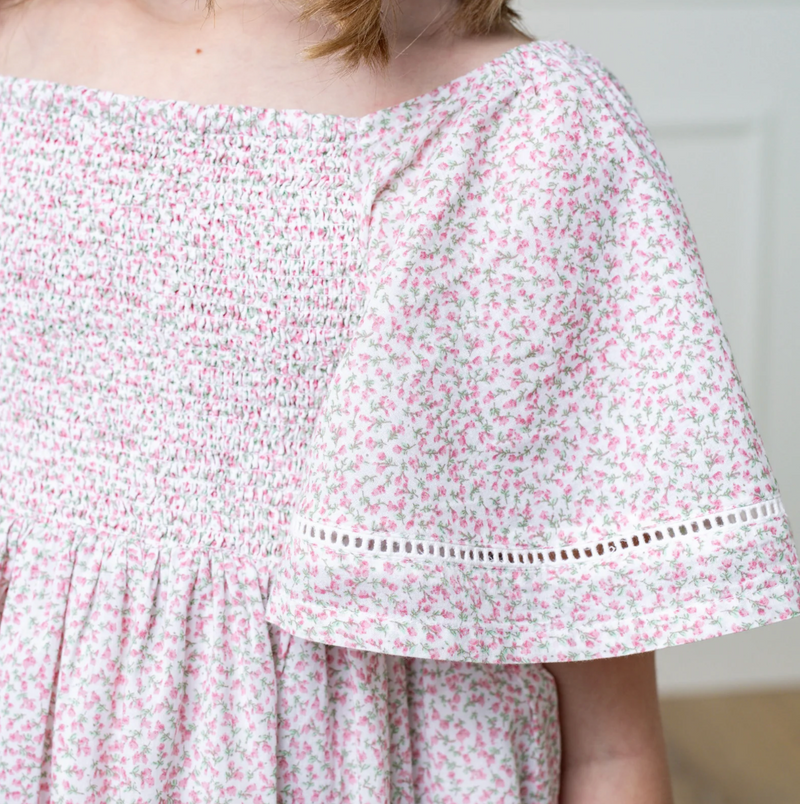 Smocked Bell Sleeve Dress