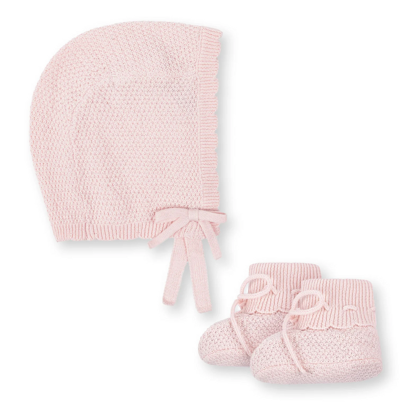 Sweater Bonnet and Bootie Set