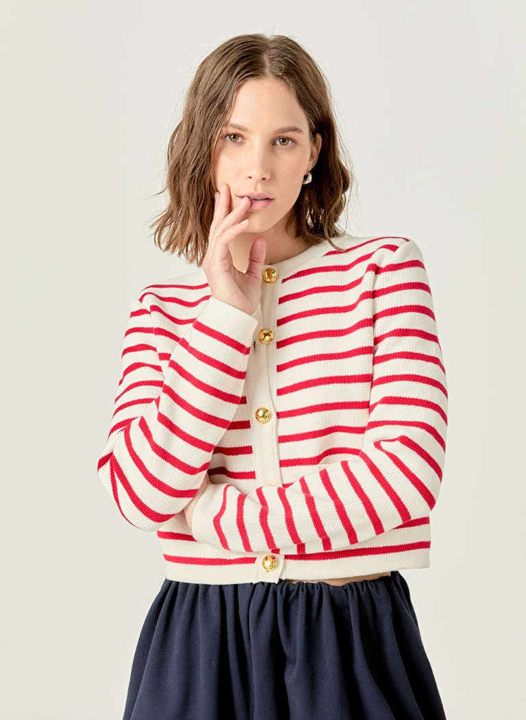 Red Stripe Cardigan