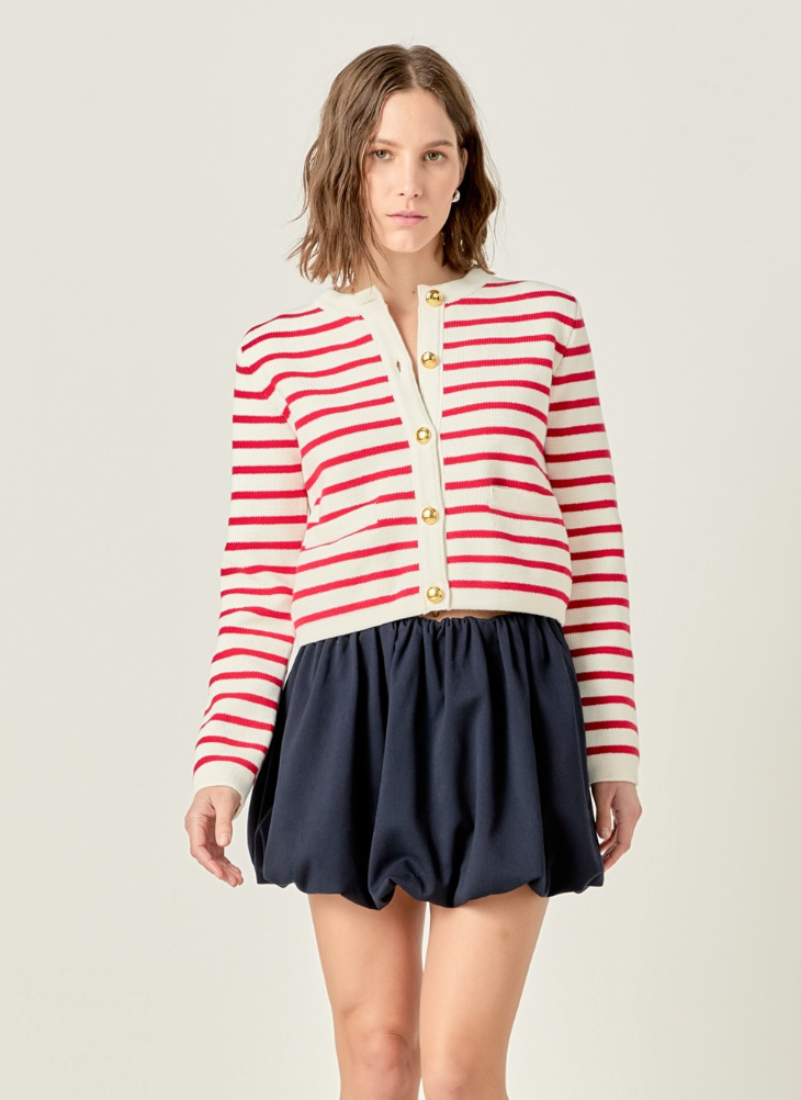 Red Stripe Cardigan