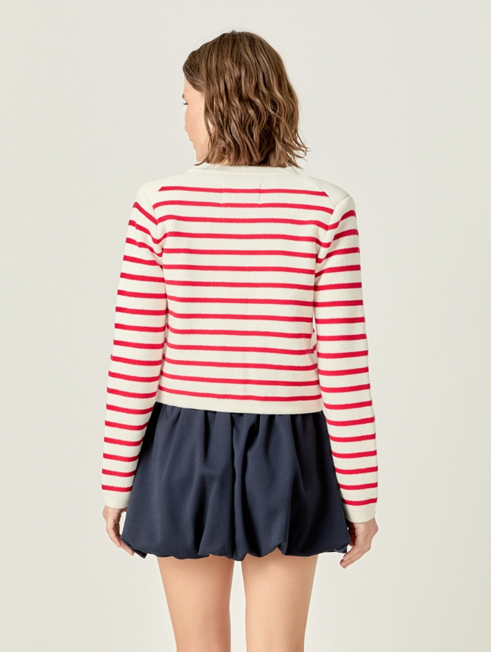 Red Stripe Cardigan