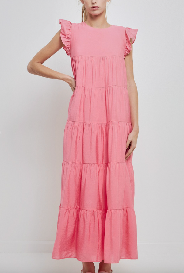 Pink Tiered Maxi Dress