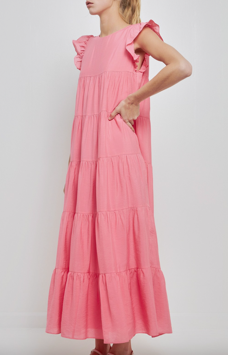 Pink Tiered Maxi Dress